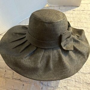 WONDERFUL DAIDEM 100% PAPER STRAW CLOCHE WIDE BRIM BOW DETAIL WOMEN’S HAT O/S